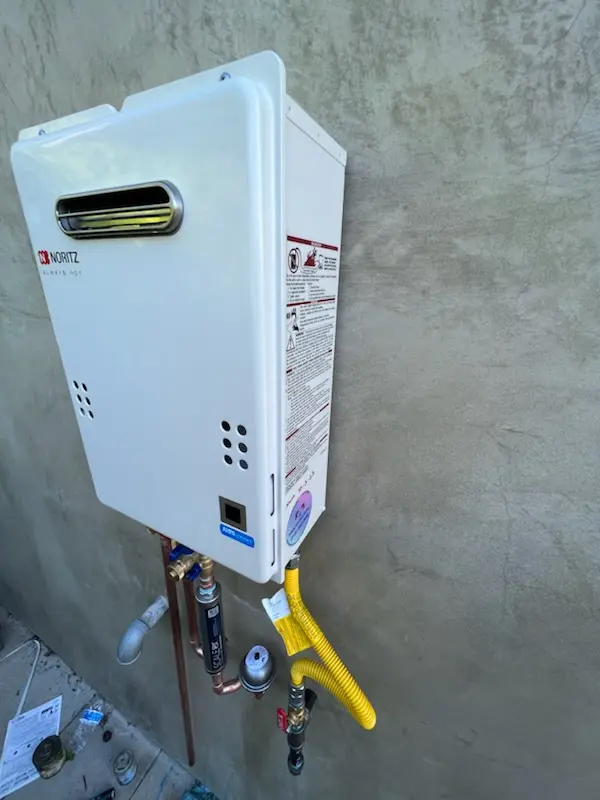 Tankless water heater installation for Mandell homes